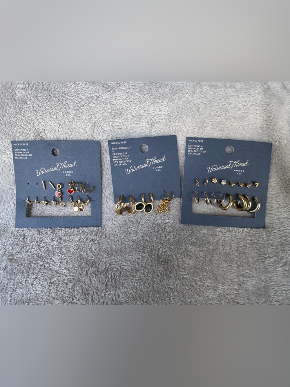 Lot of 18 Pairs of Universal Thread Earrings Various Styles Gold & Silver Toned